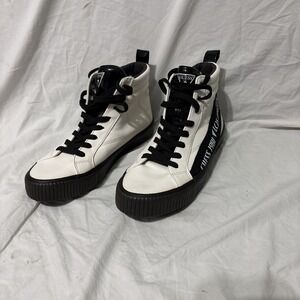 Guess White Lace-Up High Top Sneaker - Size 8 Woman Stylish  Footwear Gmmariner2